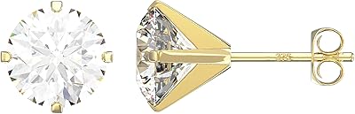 Golden earrings 9 carats for women - Cubic zirconia round nails.. DIAYTAR NIGERIA: Where affordability meets variety, with thousands of products delivered in less than 8 days.