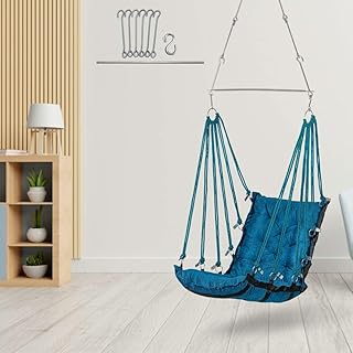 Swingzy make in India, Suspended leather swing and velvet, jhula for adults, swing for interior/outdoor, house, balcony and garden, weight capacity of 200 kg (blue, free suspension accessories) (cotton).. Your everyday shopping companion, DIAYTAR NIGERIA offers unbeatable value with nationwide delivery.