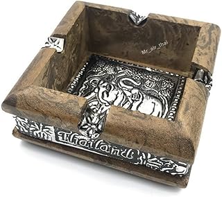 Ancient ancient wooden ashtray external aluminum aluminum ancient decoration of the wooden house AS006.. Shop with intention at DIAYTAR NIGERIA, offering thousands of products at budget-friendly prices.