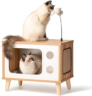 HCOZME TV Bed For Cat Bed Bed With Griffing and Player Cushion.. Experience the ease of modern shopping with DIAYTAR NIGERIA's vast selection and quick delivery service.