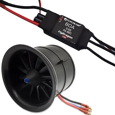 RC EDF Flycolor 7400KV 4S plane, propelled propeller with 12 blades with brushless engine with ESC 80A (3 ~ 6s) Balance tested.. DIAYTAR NIGERIA: Where every shopping need is fulfilled with affordable prices and nationwide shipping.