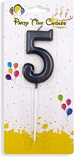 Party Time - Black birthday candles #5, Mate numbered candles for cake decorations for birthdays, weddings, meetings and theme evenings.. Make every purchase count with DIAYTAR Nigeria — shop smart, shop fast.