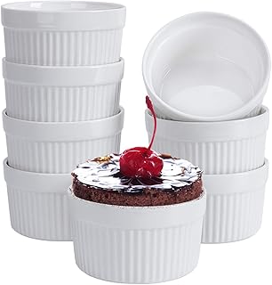 Set of 8 ramekins of 6 oz, porcelain ramekins ramekins going in the oven for custard, lava cake, pudding, pies, mini desserts, jam and ice cream.. Experience shopping freedom with DIAYTAR NIGERIA's vast catalog and nationwide 5-8 day shipping.