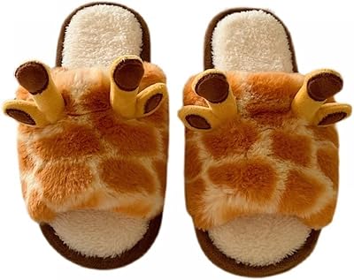 Cotton cotton slippers of cartoon giraffe, interior and exterior winter to women.. Experience the convenience of online shopping with DIAYTAR NIGERIA's reliable 5-8 day delivery service.