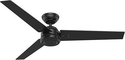 Hunter Brutus fan, 132 cm, interior and exterior ceiling fan with wall control, matt black finish, 3 reversible blades in matt black and gray, perfect for summer as winter, model 50624.. DIAYTAR NIGERIA: Bringing affordable shopping solutions with a diverse product catalog delivered nationwide.