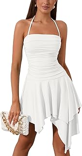 Elevim Mini Right -ruffled Dress for Women, Summer Color, Rights, Bare back, Trapeze evening dresses.. Browse, shop, and receive — DIAYTAR Nigeria keeps it simple.