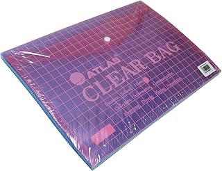 Transparent Atlas Document bag with press button, square print, 6 pieces, matching colors - suitable for office, school and house.. DIAYTAR NIGERIA delivers more than expected with our extensive catalog and 5-8 day delivery service.