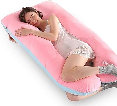Agility maternity pillows in the shape of the body with removable cover, pregnancy pillows to sleep (pink blue - cotton).. Shop with purpose at DIAYTAR NIGERIA, where diverse selection meets budget-friendly nationwide delivery.