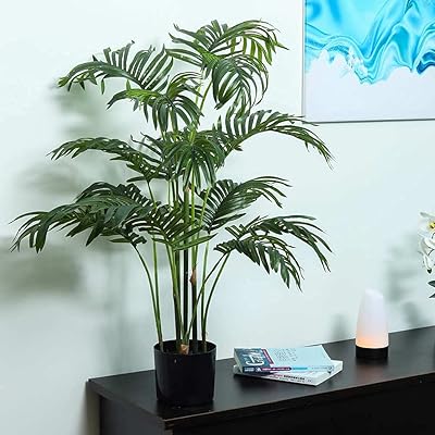 YATAI Artificial ARECA PALMIER With black plastic pot - Artificial palm trees for interior decoration - Outdoor artificial plants for balcony - Interior and exterior artificial plants (1 meter).. Discover shopping reimagined with DIAYTAR NIGERIA's extensive catalog and 5-8 day delivery service.