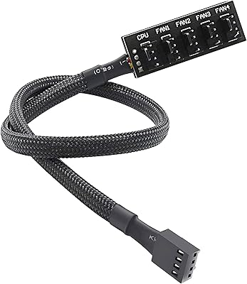 Threebulls Pwm Fan Hub, PC CPU Cooking 4 pins / 3Pin Fan Cable HUB SPLITTER FANTER CLAND Adapter PWM Fan Distributor for Desktop computer 12V COLTHER FANCTER 1 to 5 -lane (10.5 inch) Fan (10.5 inch).. Your shopping journey simplified with DIAYTAR NIGERIA's vast selection and budget-friendly shipping.