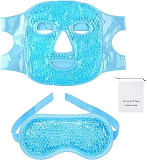 Set of 2 gel masks for the eyes and the face, hot and cold mask, ice cooling/heat, eye treatment with waterproof bag.. DIAYTAR NIGERIA makes every shopping desire a reality with affordable prices and delivery in 5-8 days.