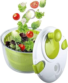 Large 5 -liter salad spinner for fruits and vegetables, fast drying and drainage, lettuce and vegetable salad preparation with plastic coach.. DIAYTAR NIGERIA: Empowering Nigerians with access to affordable products delivered within 8 days.