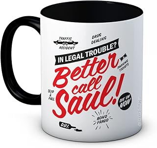Better Call Saul - Breaking Bad - Printed ceramic coffee cup - (black).. DIAYTAR NIGERIA delivers on convenience and affordability with our reliable nationwide shipping.
