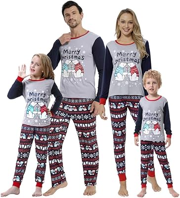 Salenlated Christmas together for the family, cotton pajamas for couples and children, Santa's night clothes.. DIAYTAR NIGERIA connects you with thousands of products at competitive prices, delivered within a week.