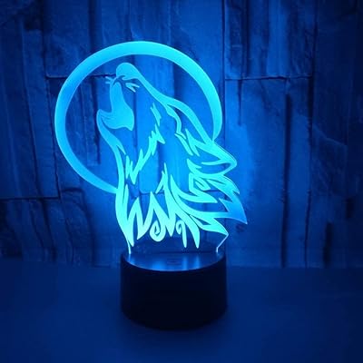 3D night light Wolf Design 7/16 Coloring tactile table lamp, flat acrylic lamps with ABS base and USB cable for Christmas gifts.. DIAYTAR NIGERIA: Your affordable shopping destination with thousands of products delivered in days.