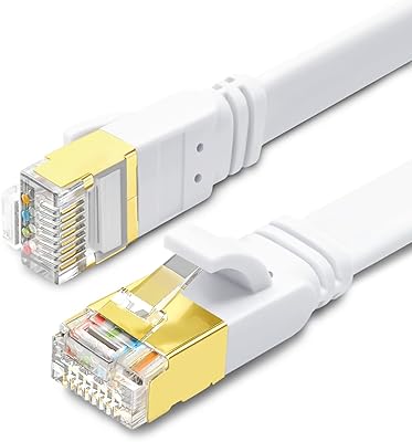 Yahudi CAT 8 3 meter YAHUDI Ethernet cable, LAN Flat Double BLINDING S/FTP 40 GBPS 2000 MHz with RJ45 gold connector for computers, games, WiFi extension, router and Xbox (white, 3 meters).. Discover why thousands choose DIAYTAR NIGERIA for affordable products delivered in less than a week.