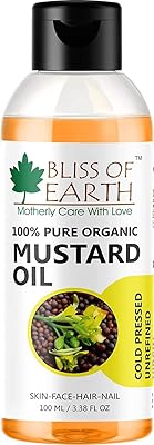 Bliss of Earth organic mustard oil for hair growth and baby massage (100 ml).. You shop, we deliver — quick and easy with DIAYTAR Nigeria.
