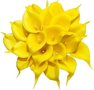 Bouquets of Lys Calla artificial yellow Duhaus Real Touch, for wedding decoration, house (yellow).. Shop the future with DIAYTAR NIGERIA - thousands of products, unbeatable prices, delivery within a week.