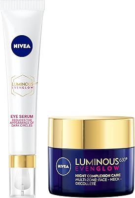 Nivea Luminous 630 Even Glow box: concealed concealer and eyes, 15 ml + anti-stain face, revitalizing repair of the complexion, 50 ml.. From fashion trends to home essentials — find it on DIAYTAR Nigeria.