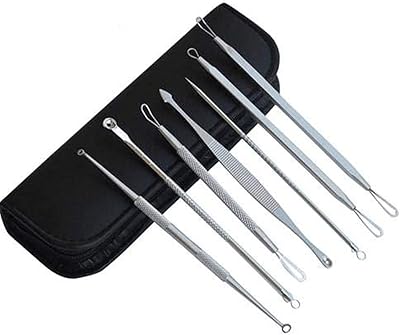 Tool kit to eliminate black and white dots, curved buttons extractor for the treatment of skin imperfections with case, set of 7 MZ2574 pieces.. Shop confidently with DIAYTAR NIGERIA's vast product range and budget-friendly nationwide shipping.