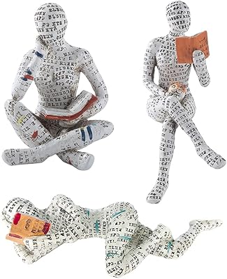 Women's figurine reading 3 -piece pulp, elegant thinker style resin figurine, modern abstract keys for shelf, desk, living room, bedroom.. DIAYTAR NIGERIA puts thousands of products at your fingertips with affordable prices and delivery within a week.