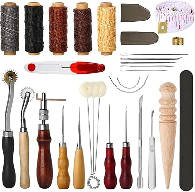 Emgeskint 30 pieces DIY leather seam tools Kit of hand sewing tools with waxed engraving wire.. DIAYTAR Nigeria — the online store where variety meets value.
