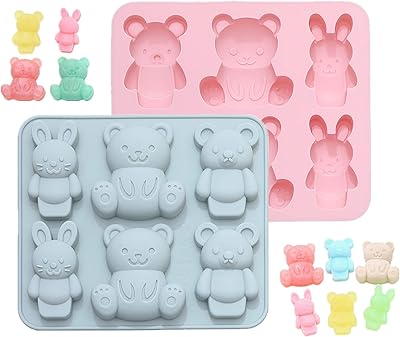 Jelly molds in the shape of a silicone plush for children, chocolate cake mold in the shape of a cute cartoon animal for soap handy, soft candy, ice manufacturing tools (2 rooms).. Discover endless possibilities with DIAYTAR NIGERIA's comprehensive selection and reliable shipping.