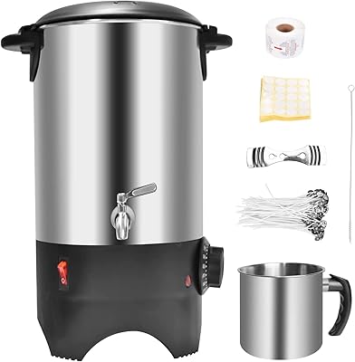Candle manufacturing tool of 4.5 liters, wax fusion pot, large manufacturer of commercial candles with payment nozzle and temperature control for the company and the house.. DIAYTAR NIGERIA delivers more than purchases - we deliver affordable shopping solutions within the week.