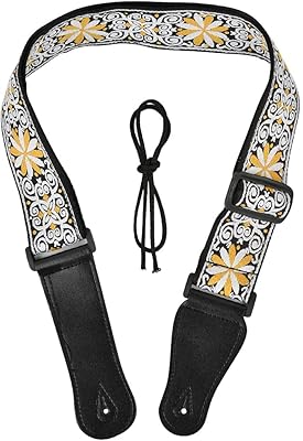 Embroidered guitar straps, adjustable guitar straps, cotton strap for bass, electric and acoustic guitar (length 95-158 cm, width 50 mm).. From daily deals to exclusive products — DIAYTAR Nigeria has you covered.