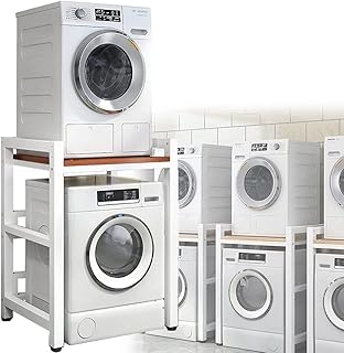 Adjustable drying support, Portable stacking kit for washer and dryer with front loading, storage holder for washing machine on counter, load capacity of 300 kg with white teak wood frame.. Shop from Nigeria's largest product selection at DIAYTAR, with budget-friendly prices and swift delivery.