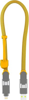 Pivoting square load cable XL Size 30 cm - Swiss Army Skin 100 Watts, compatible with Apple iPhone/USB/USB/Micro USB for all your devices (Yellow Cable).. From kitchen tools to phones — DIAYTAR Nigeria ships it all in a week.