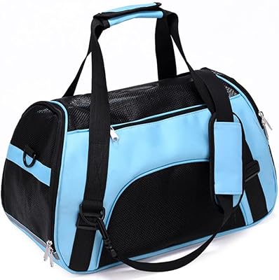 Flexible side transport bag approved by airlines, foldable and comfortable travel bag for cats, small dogs and puppies (size m, blue).. Your complete shopping solution, DIAYTAR NIGERIA offers extensive choice with competitive prices and delivery.