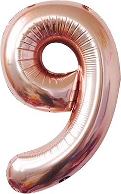 Ball number 9 in pink gold - Grand 40 "| Balloon in realistic pink gold for festive decorations | Ideal for 9th birthday and birthday decorations | Home and office decoration.. From big brands to everyday basics — DIAYTAR Nigeria has you covered.