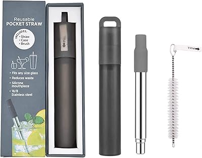 Reusable telescopic straw Care & Smile - Portable stainless steel straw - Ecological straw with silicone spout and cleaning brush.. Discover endless possibilities with DIAYTAR NIGERIA's extensive product range and affordable shipping.