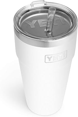 Cup with Yeti Rambler straw of 26 oz, insulated under vacuum, in stainless steel with straw lid, white.. No hidden costs, no long delays — just DIAYTAR Nigeria convenience.