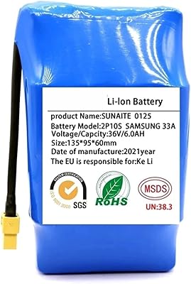 Lithium-ion 36V 6A battery, lithium battery for balanced 36V 6000MAH compatible scooter, with XT60 socket, equilibrium battery replacement for electric two-wheeled scooters.. DIAYTAR NIGERIA brings the marketplace to your home with budget-friendly prices and nationwide delivery.