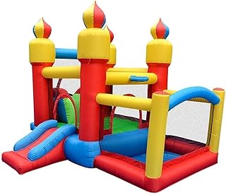 Château de Trampoline Inflatable for children, children's garden slides, naughty castle, indoor and outdoor inflating castle, red square toy, 435x270x225cm.. DIAYTAR NIGERIA: Making online shopping accessible with affordable prices and nationwide delivery service.