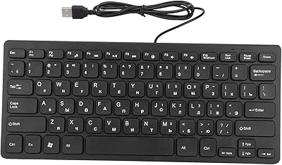 Wireless USB keyboard with Russian and French design with 78 keys, an ultra fine desktop computer keyboard for the office or the house (Russian).. DIAYTAR NIGERIA: Bringing quality products to your doorstep at prices that won't break the bank.
