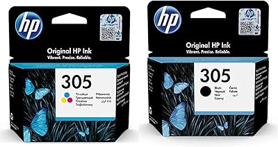 HP 305 original tricolor ink cartridge [3ym60ae] and ink cartridge 305 3ym61ae, compatible with HP Deskjet 2300, 2700, HP Deskjet Plus Series 4100, HP Envy 6000 Series, Black.. Discover the joy of online shopping with DIAYTAR NIGERIA's budget-friendly prices and reliable shipping.