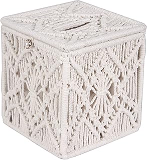 Bohemian design of square handkerchief box blanket with pearl pliers, macramé handkerchiefs, interior decoration for bathroom, bedroom, cabinet, desk, office.. No more overpriced stores — DIAYTAR Nigeria brings the best to your door.