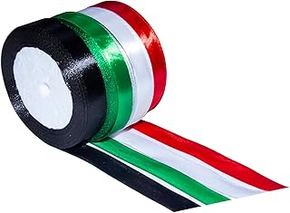 Magnificent plain ribbon roll with flag pattern of the United Arab Emirates in four colors adapted to the National Fête des Émirates Arabic United, 15 mm x 25 meters, lot of 4 rooms, RB41.. DIAYTAR NIGERIA delivers what you want at prices you'll love, all within 5-8 days nationwide.