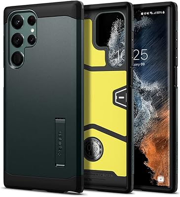 Spigen Tough Armor protection shell designed for Samsung Galaxy S22 Ultra (2022) with strong impact foam - Green ABYSSE.. Enjoy the simplicity of shopping with DIAYTAR NIGERIA, offering vast choices delivered in just 5-8 days.