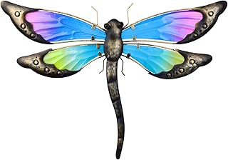 Wall decor Mamo Top metal dragonfly, 18 inch size, hanging glass wall sculpture for interior and exterior, house, living room, office, terrace, garden.. Shop the smart way with DIAYTAR Nigeria — fast delivery, affordable everything.
