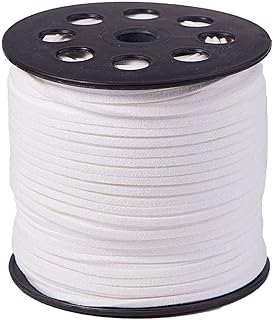 ZKC 3mm x 100 meters in faux leather in white suede lace with can of canette for collar of pearls bracelet craftsmanship.. DIAYTAR NIGERIA: The marketplace that brings affordable products to every Nigerian home in under 8 days.