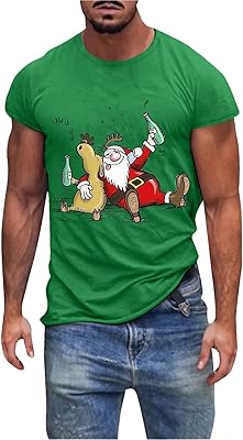 Leisure sports t-shirt for men, fashionable, Christmas printed cotton, short-sleeved, relaxed men's t-shirt.. Unlock endless possibilities with DIAYTAR NIGERIA's affordable marketplace and reliable delivery service.