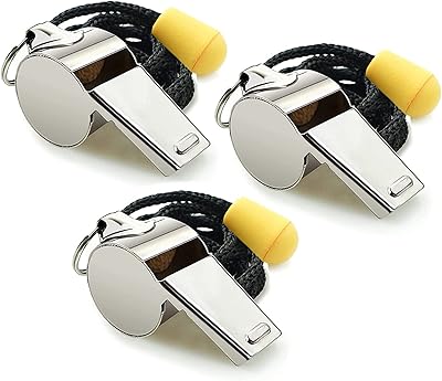 Whistles, pack of 3 sports whistles in stainless steel with strap, clear and powerful whistles, perfect for coaches, referees and officials.. Unlock a world of affordable products with DIAYTAR NIGERIA's expansive e-commerce platform.