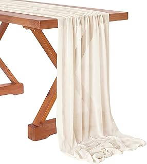 Table runner in 10 -foot ilk muslin 27 x 120 ", transparent table runner for prenatal romantic wedding party, party table decorations (beige and white).. Discover a world of affordable shopping with DIAYTAR NIGERIA's vast marketplace delivered to you in days.