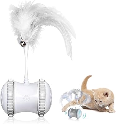 Automatic toy in cat feathers, interactive interactive electronic toy for pets, automatic toy/manual, 360 degree rotating ball, colored light toys for cats, mouse and hunting exercise.. DIAYTAR NIGERIA: Where shopping dreams become reality with affordable prices and prompt shipping.