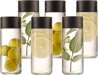 Fuvo reusable glass juice bottles of 8 OZ work perfectly as sensory bottles, bottles of juice with black covers are ideal for sensory crafts and soothing bottles (350 ml).. DIAYTAR NIGERIA connects you with what you need at prices you'll love, delivered within 8 days.