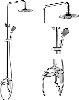 Fashion Home shower mixer with rain effect shower effect and shower sliding bar, chrome.. Experience the simplicity of DIAYTAR NIGERIA's extensive marketplace with delivery within 8 days.